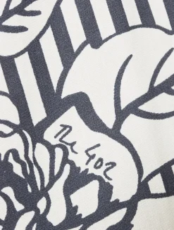 402 Long Pajama Set In Pinstripe Rose Navy