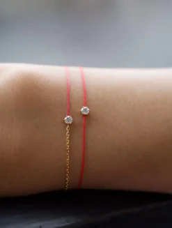 Absolu 18K Gold String Bracelet With Diamond