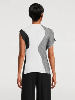 Abstract Tint Pleats Top