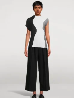 Abstract Tint Pleats Top