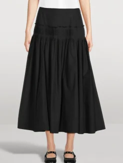 Accordion Pleat Midi Skirt