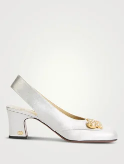 Adamantine Glitter Slingback Pumps