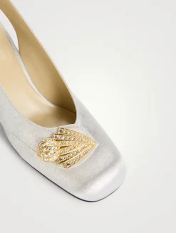 Adamantine Glitter Slingback Pumps