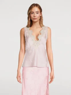 Adette Bow Jacquard Satin Cami