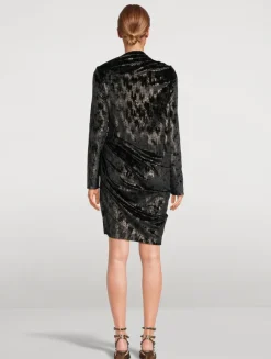 Adua Ruched Velvet Mini Dress