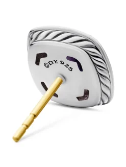 Albion® Stud Earrings In Sterling Silver With Black Onyx And Diamonds, 7mm