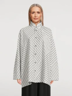 A-Line Shirt In Double Stripe Print