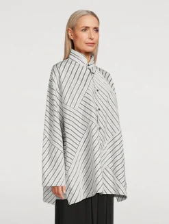 A-Line Shirt In Double Stripe Print