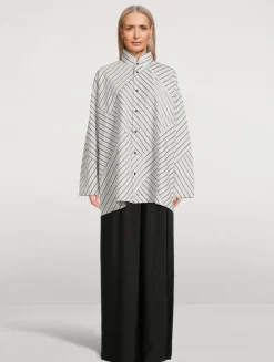 A-Line Shirt In Double Stripe Print