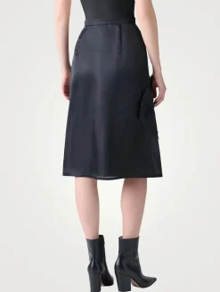 A-Line Skirt With 3D Anemone Appliqué