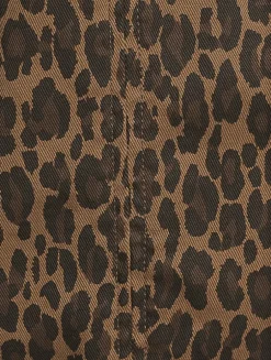 Alma Denim Mini Skirt In Leopard Print