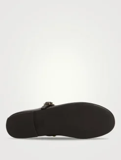 Amarissa Embellished Leather Mary Jane Ballet Flats