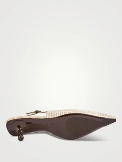 Amel Snakeskin-Embossed Leather Slingback Pumps