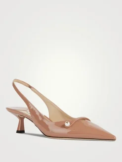 Amita Patent Leather Slingback Pumps