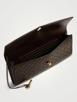 Andiamo Long Leather Top Handle Clutch