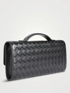 Andiamo Long Leather Top Handle Clutch