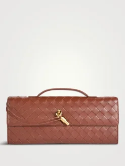 Andiamo Long Leather Top Handle Clutch