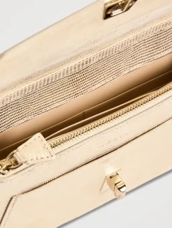 Anouk Envelope Lizard-Embossed Metallic Leather Clutch