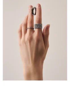 Antifer 18K Black Gold Eight-Row Ring With Diamonds