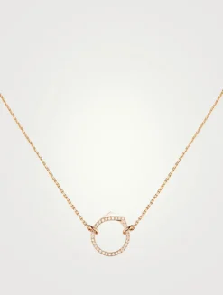 Antifer 18K Rose Gold Pendant Necklace With Diamonds
