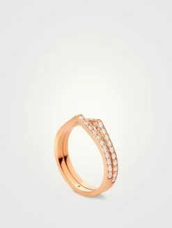 Antifer 18K Rose Gold Ring With Diamonds