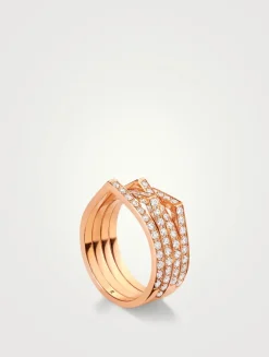 Antifer 18K Rose Gold Ring With Diamonds