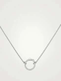 Antifer 18K White Gold Pendant Necklace With Diamonds
