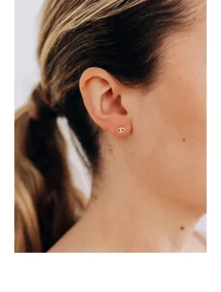 Anzie x Mel Soldera 14K Gold Evil Eye Lash Stud Earring With Diamond