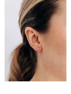 Anzie x Mel Soldera 14K Gold Deco Ear Crawler With Diamonds