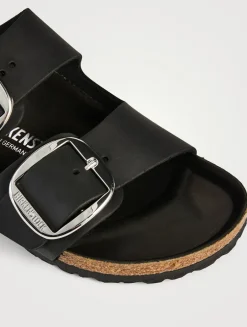 Arizona Big Buckle Leather Slide Sandals