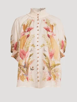 Ascension Puff-Sleeve Blouse In Floral Print