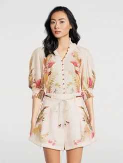Ascension Puff-Sleeve Blouse In Floral Print