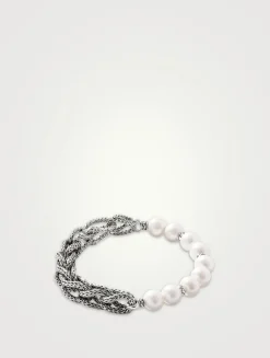 Asli Link Chain Pearl Bracelet