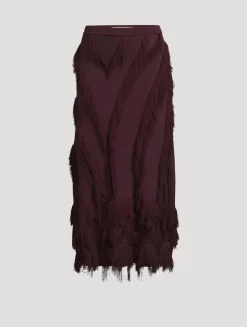 Astrid Fringe Knit Maxi Skirt