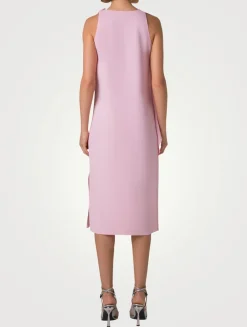 Asymmetric Draped Midi Dress