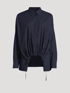 Asymmetric Drawstring Shirt