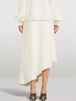 Asymmetric Paisley Jacquard Skirt