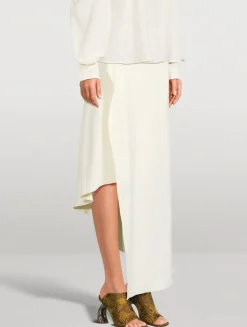 Asymmetric Paisley Jacquard Skirt