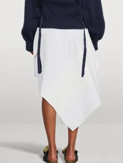 Asymmetric Patchwork Midi Skirt