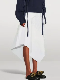 Asymmetric Patchwork Midi Skirt