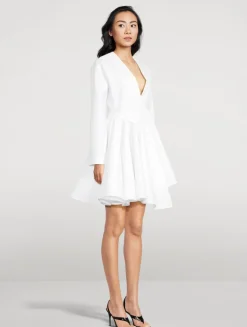 Asymmetric Poplin Mini Dress