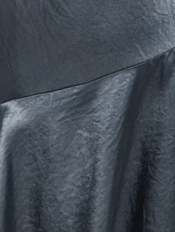 Asymmetric Satin Midi Dress