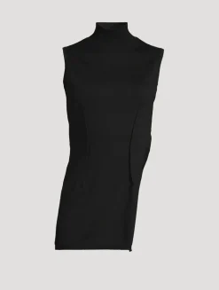 Asymmetrical Sleeveless Turtleneck Top