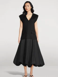 Aubrey Poplin Midi Skirt