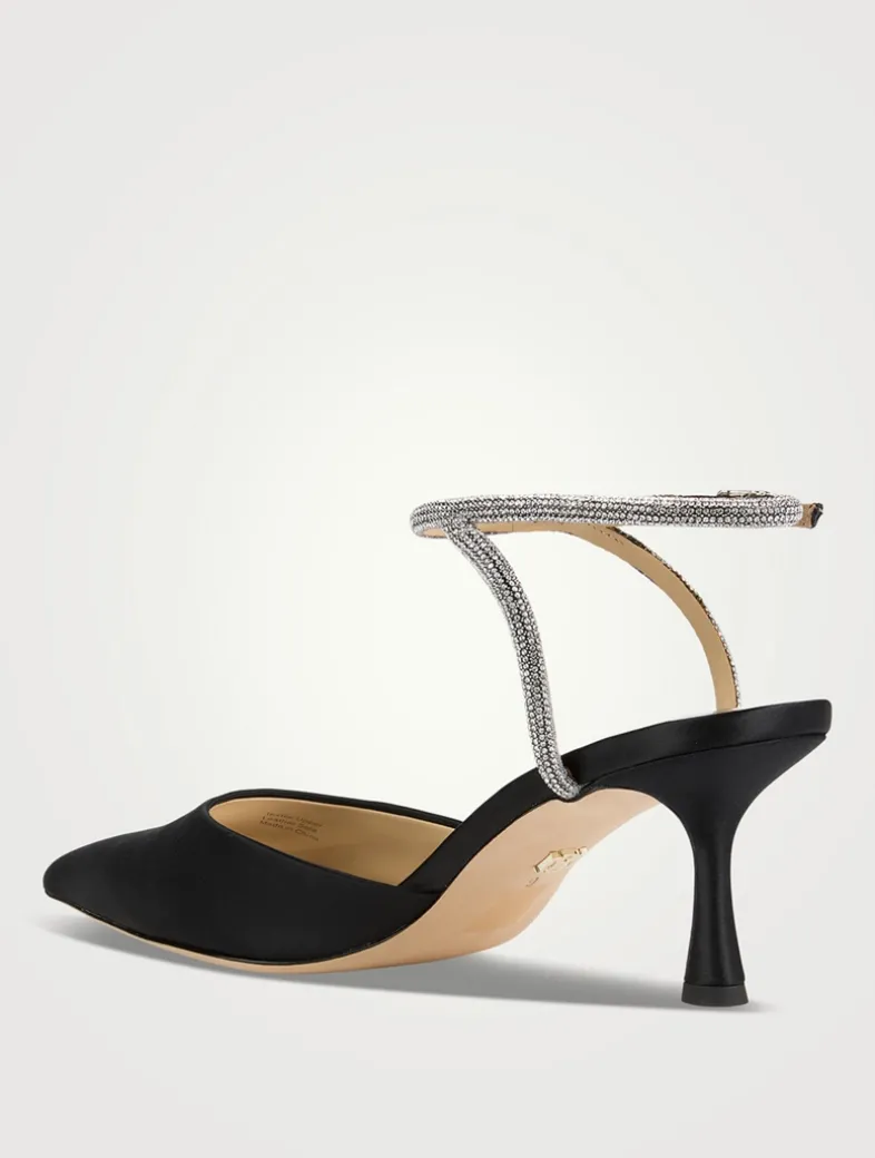Autumn Crystal Satin Pumps