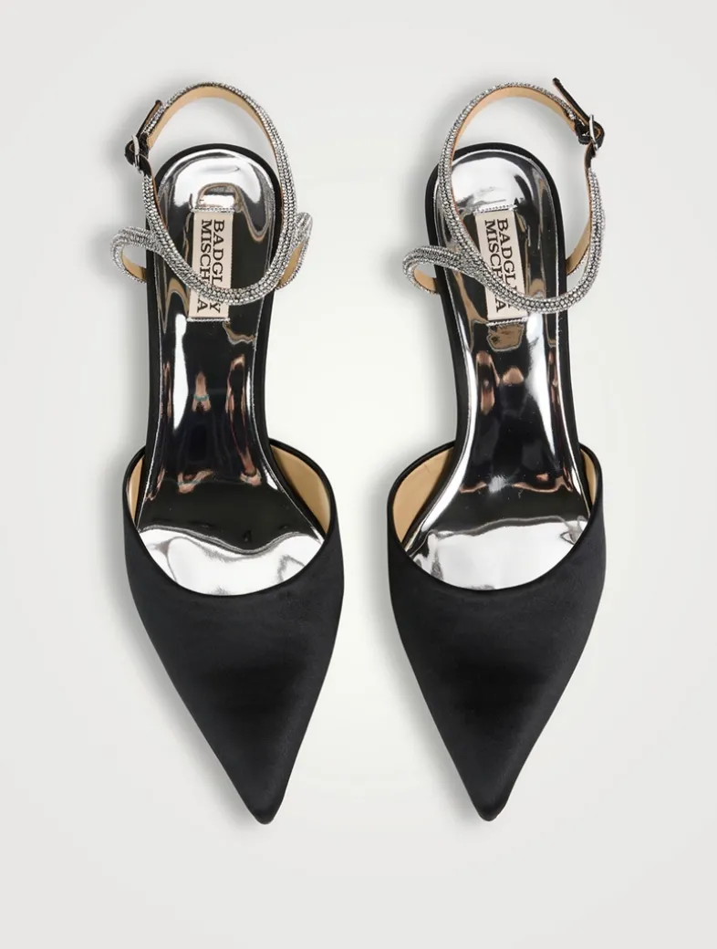 Autumn Crystal Satin Pumps
