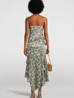 Avenel Silk Midi Dress In Floral Print