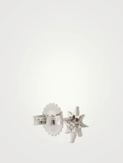 Aztec 14K White Gold North Star Stud Earrings With Diamonds
