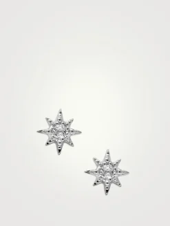 Aztec Silver Micro Starburst Stud Earrings