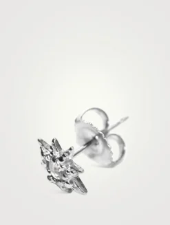 Aztec Silver Micro Starburst Stud Earrings